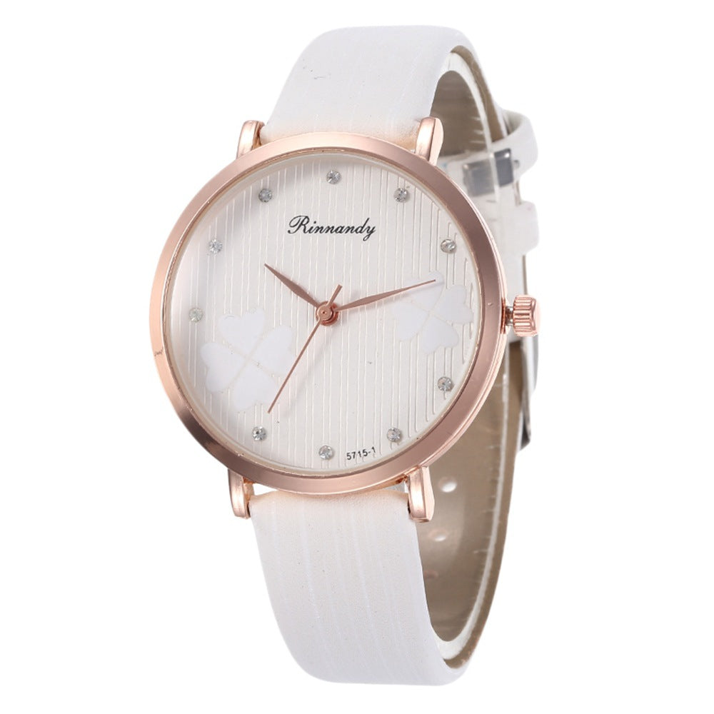 Women's Diamond Leather Belt Watch PU