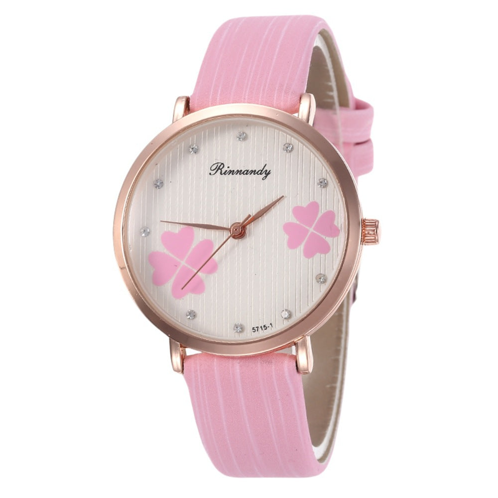 Women's Diamond Leather Belt Watch PU