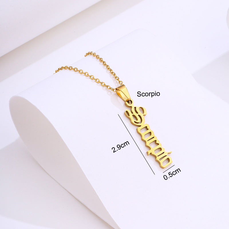 Stainless Steel Zodiac Necklace