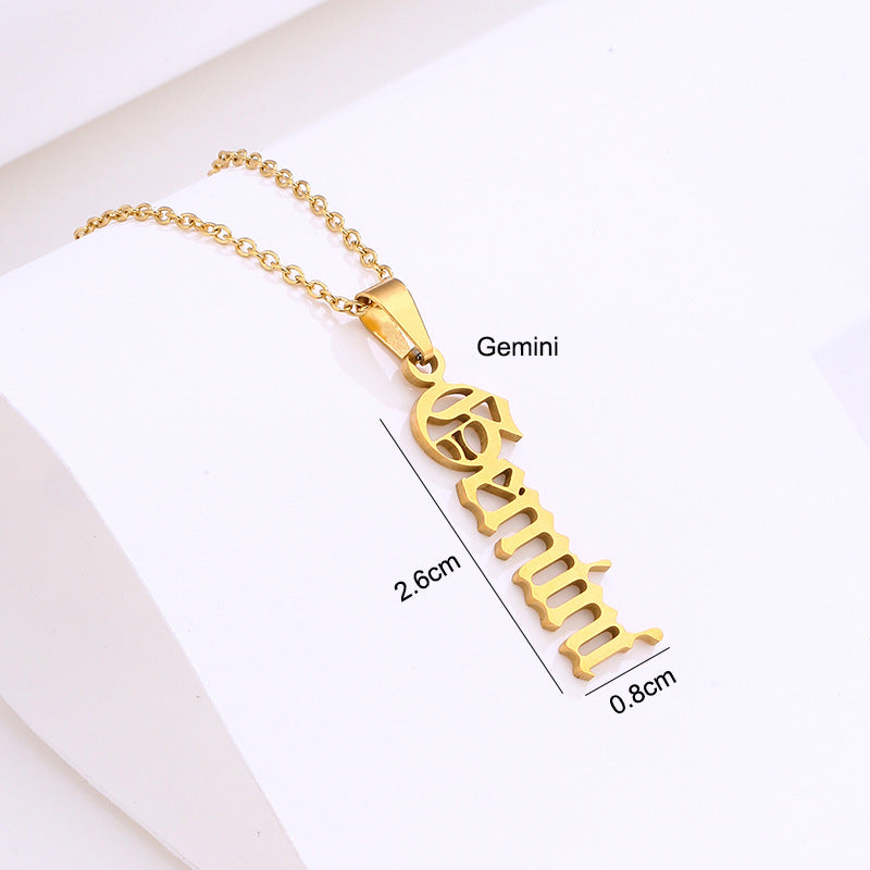 Stainless Steel Zodiac Necklace