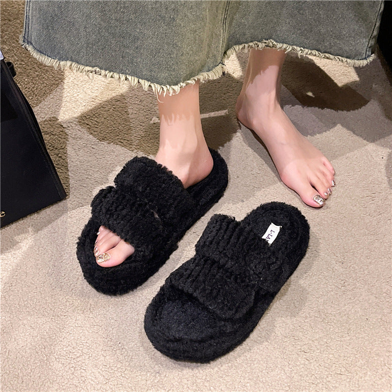 Winter Slippers With Velcro Design Fashion Indoor Outdoor Garden Home Shoes