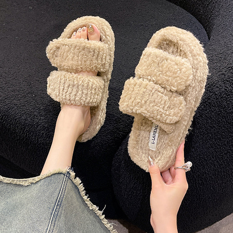 Winter Slippers With Velcro Design Fashion Indoor Outdoor Garden Home Shoes