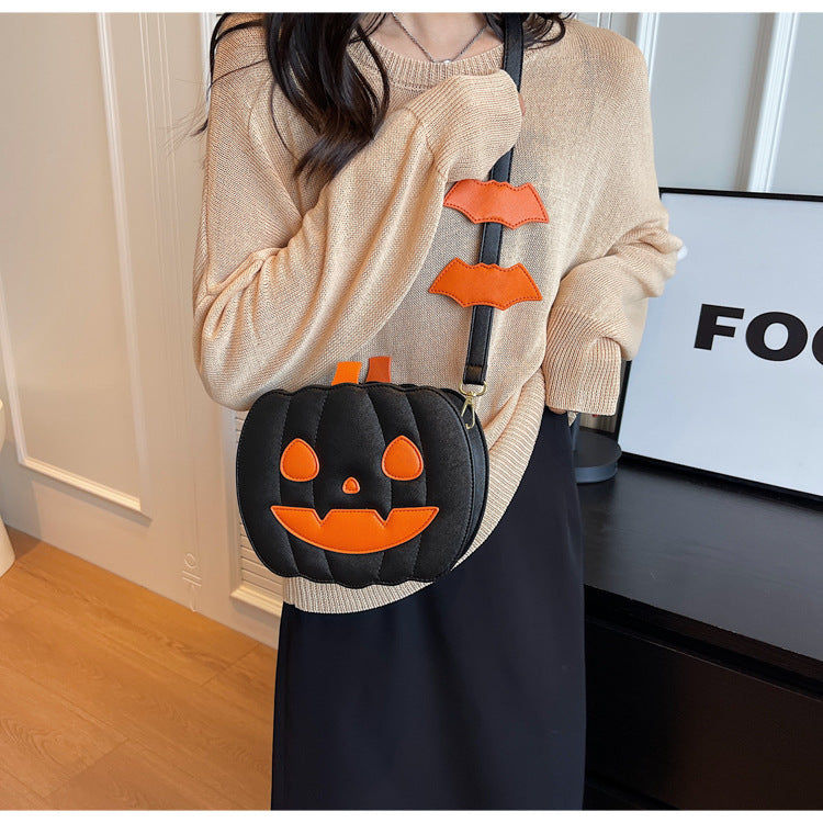 Funny Pumpkin Bag Fashion Color Contrast Personality Creative