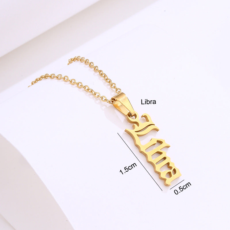 Stainless Steel Zodiac Necklace