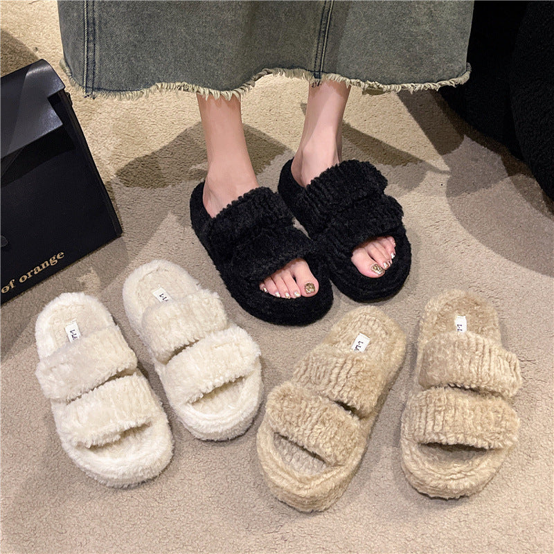 Winter Slippers With Velcro Design Fashion Indoor Outdoor Garden Home Shoes