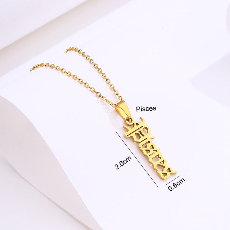 Stainless Steel Zodiac Necklace