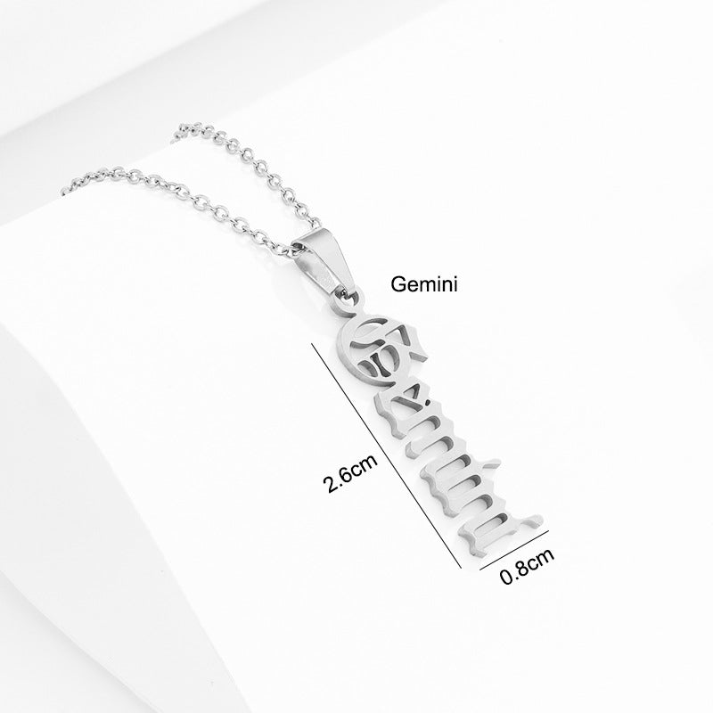 Stainless Steel Zodiac Necklace