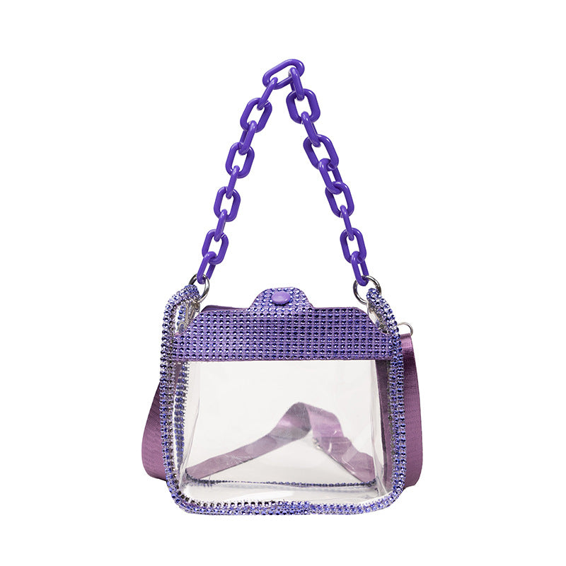 Transparent Chain Women's Portable PVC Shoulder Bag